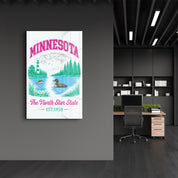 Minnesota - The North Star State | Glass Wall Art