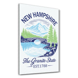 New Hampshire - The Granite State | Glass Wall Art