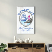 Rhode Island - The Ocean State | Glass Wall Art