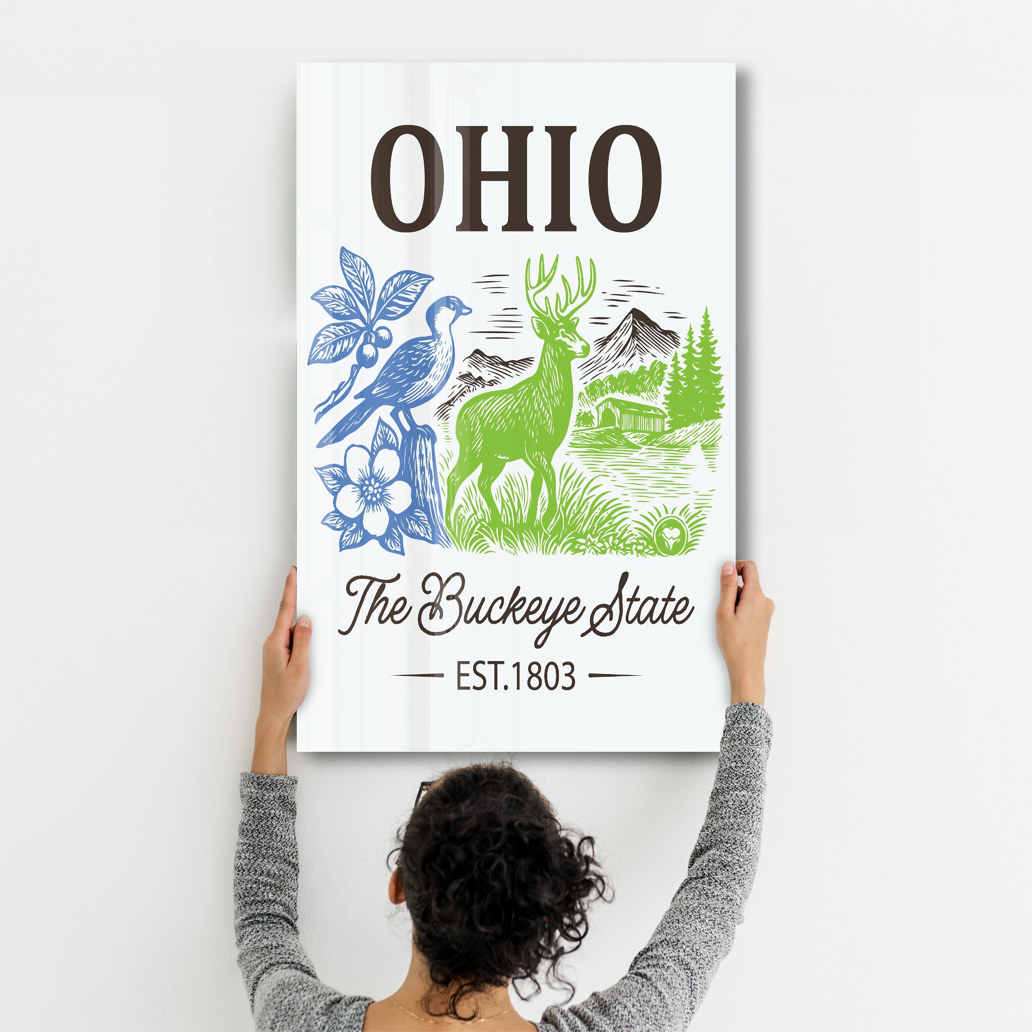 Ohio - The Buckeye State | Glass Wall Art
