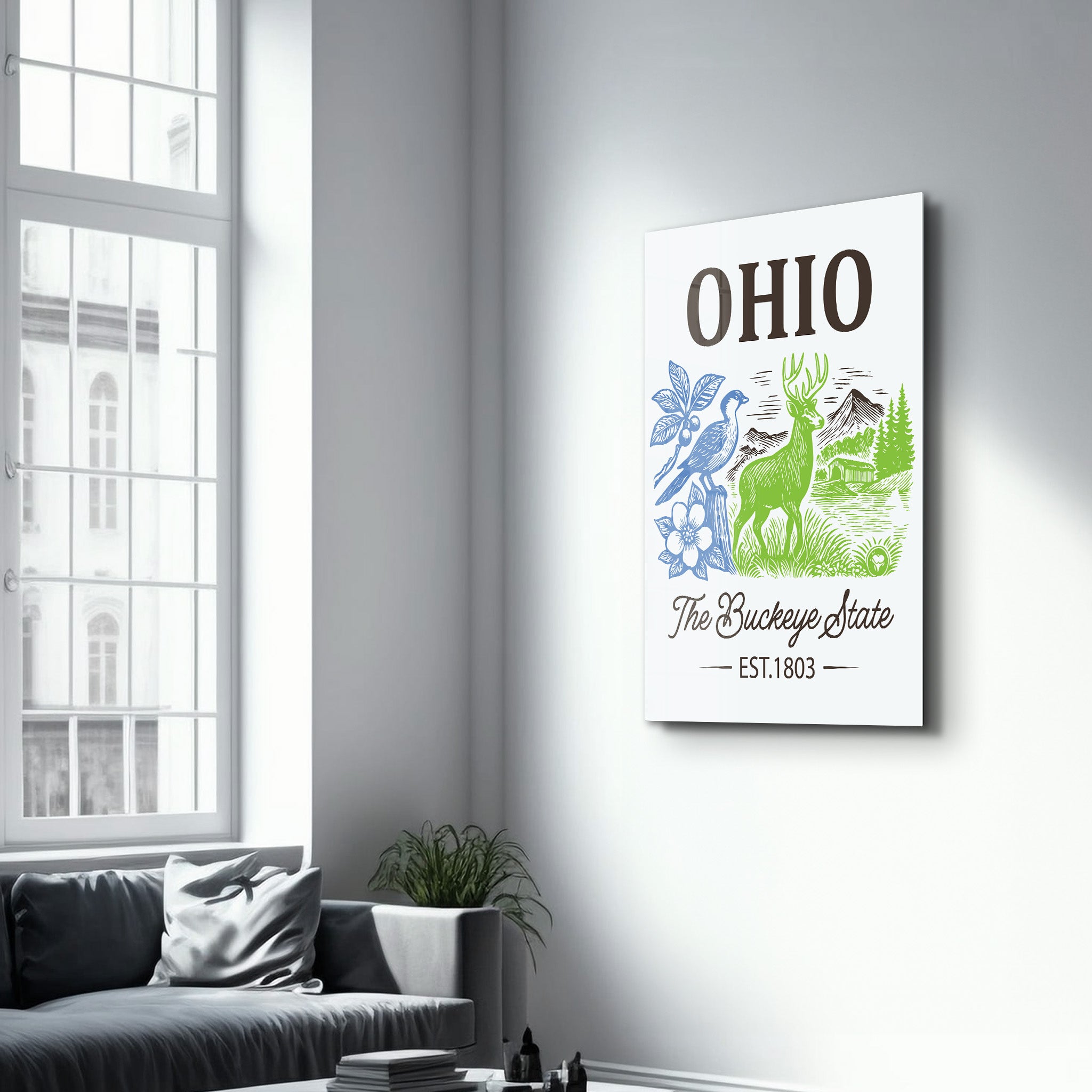 Ohio - The Buckeye State | Glass Wall Art