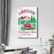 Oregon - The Beaver State | Glass Wall Art