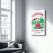 Oregon - The Beaver State | Glass Wall Art