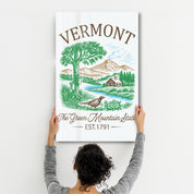Vermont - The Green Mountain State | Glass Wall Art