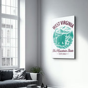 West Virginia - The Mountain State | Glass Wall Art