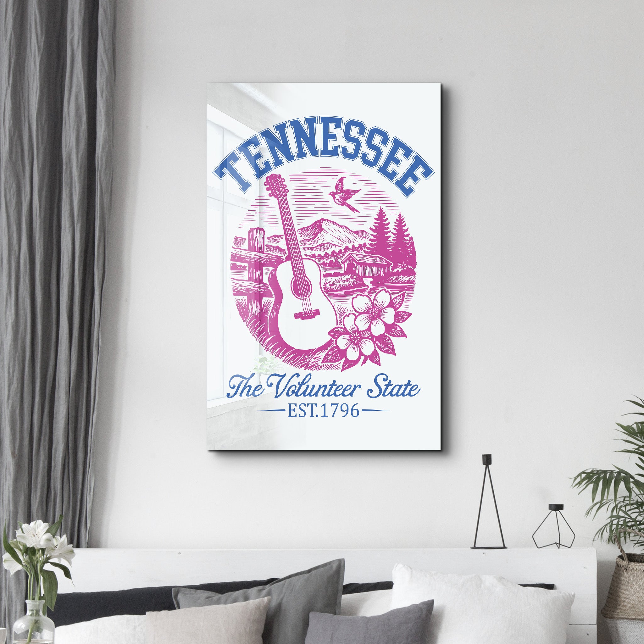 Tennessee - The Volunteer State | Glass Wall Art