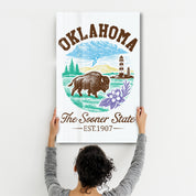 Oklahoma - The Sooner State | Glass Wall Art