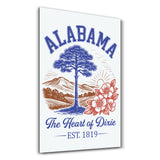 Alabama The Heart of Dixie | Glass Wall Art
