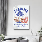 Alabama - The Heart of Dixie | Glass Wall Art
