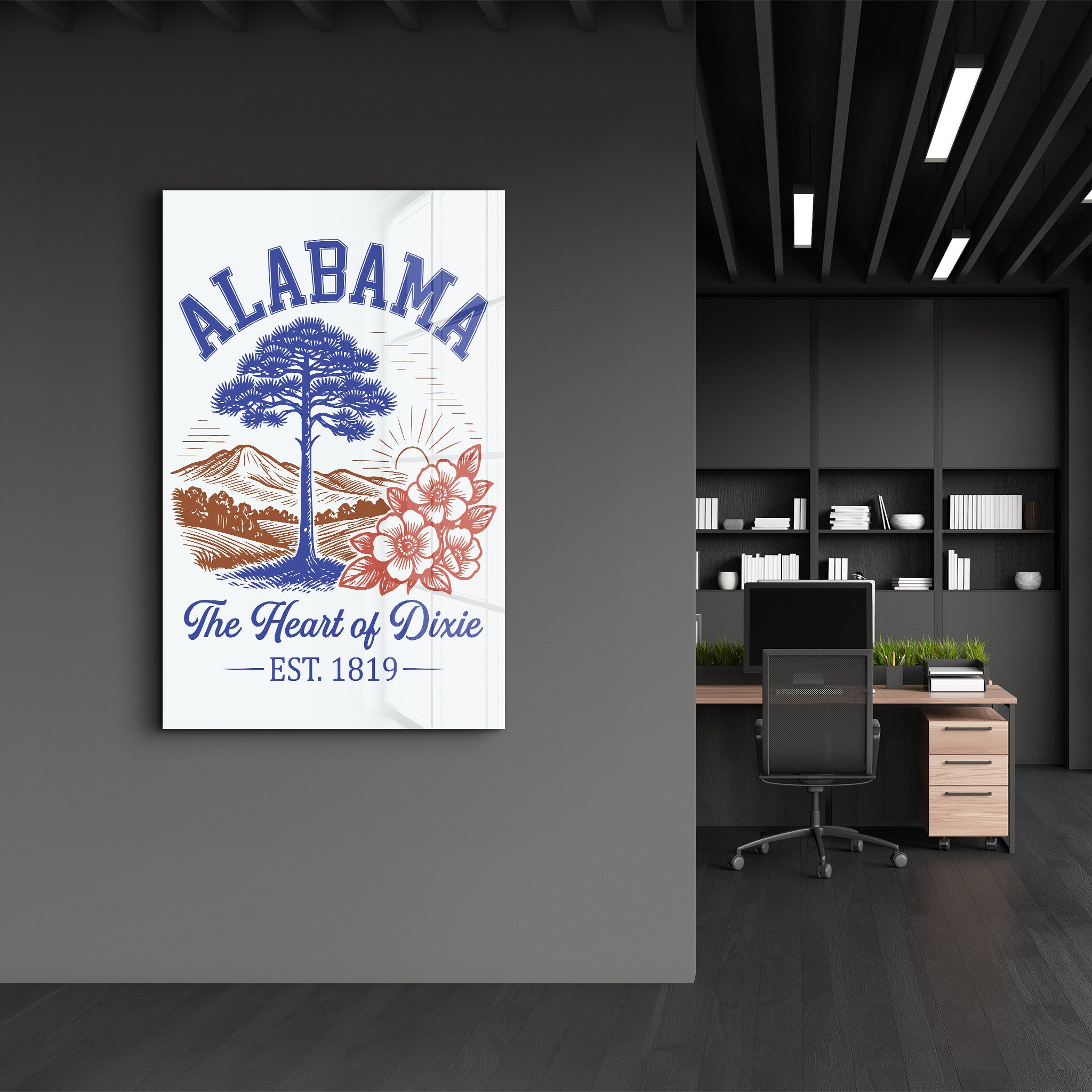 Alabama - The Heart of Dixie | Glass Wall Art