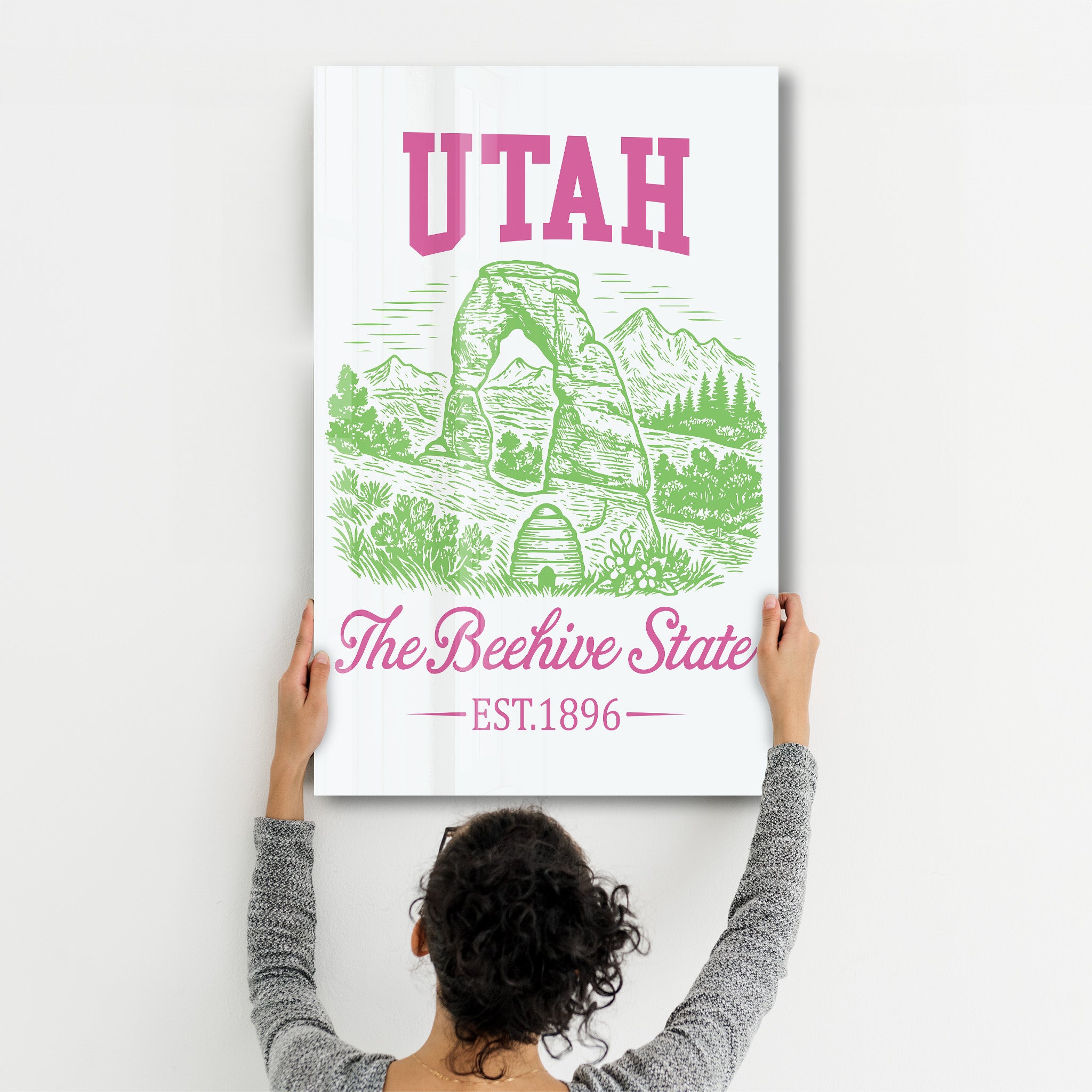 Utah - The Beehive State | Glass Wall Art