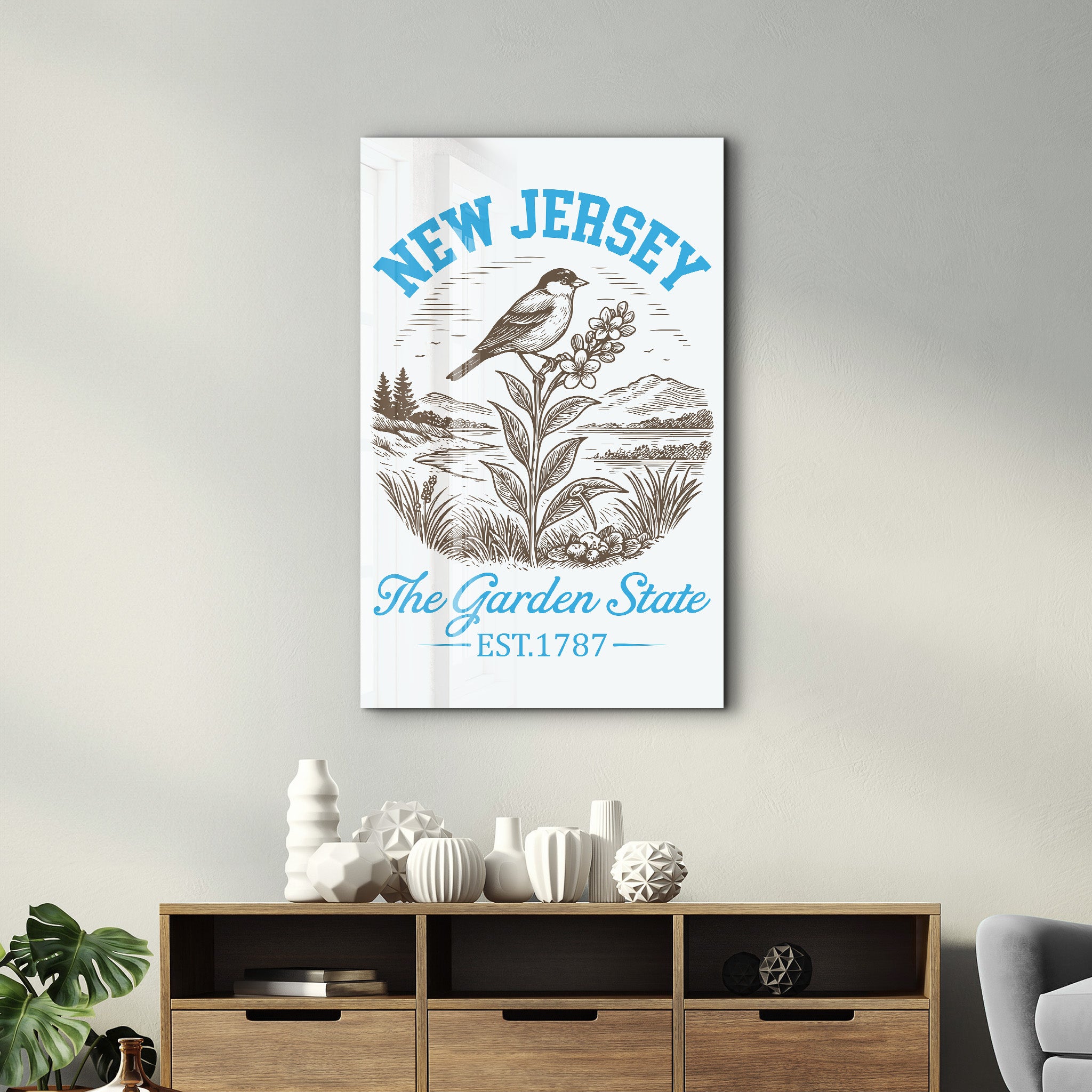 New Jersey - The Garden State | Glass Wall Art
