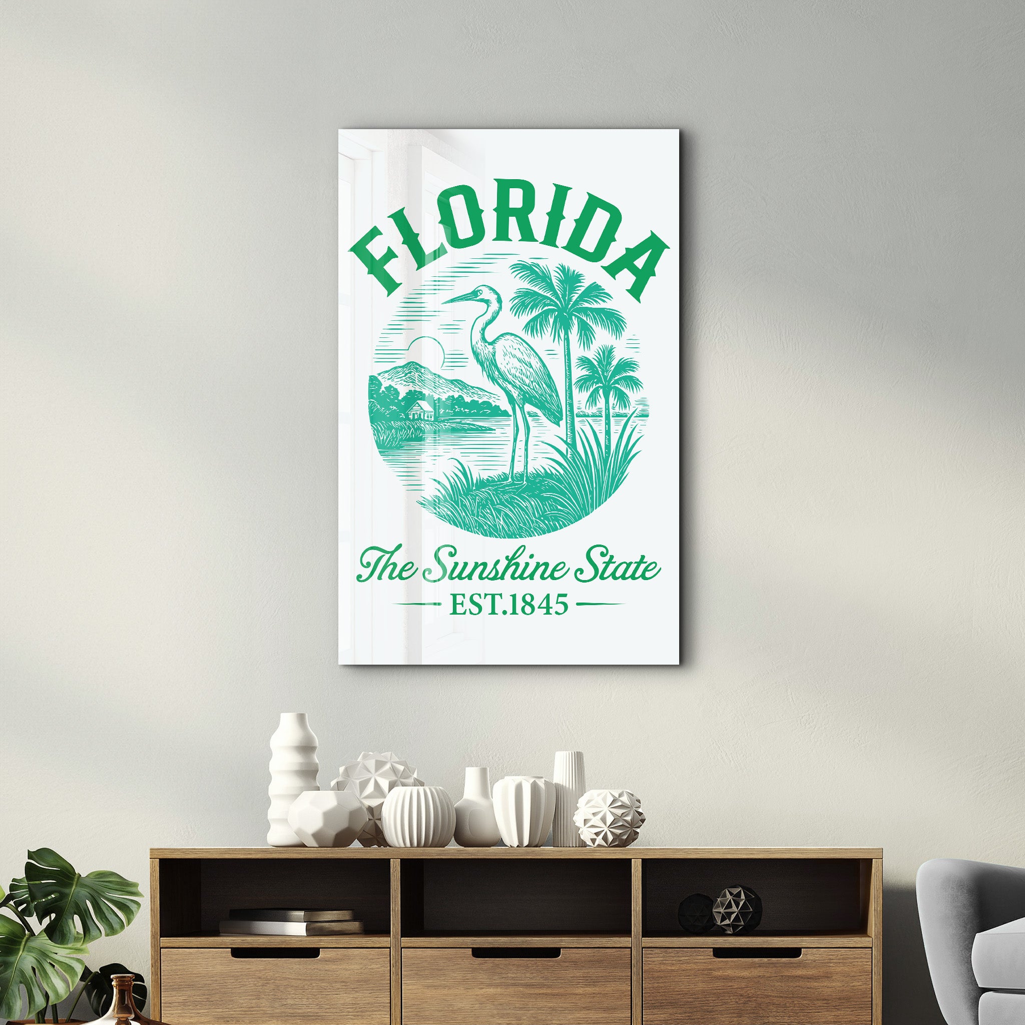 Florida - The Sunshine State | Glass Wall Art