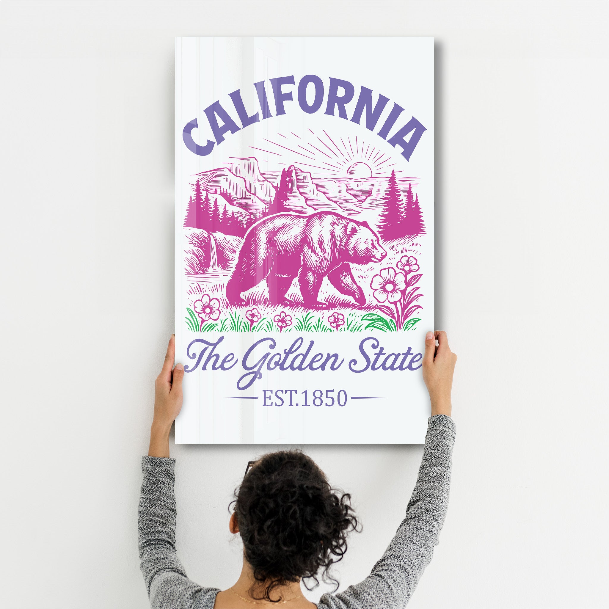 California - The Golden State | Glass Wall Art