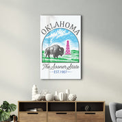 Oklahoma - The Sooner State | Glass Wall Art