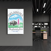 Oklahoma - The Sooner State | Glass Wall Art