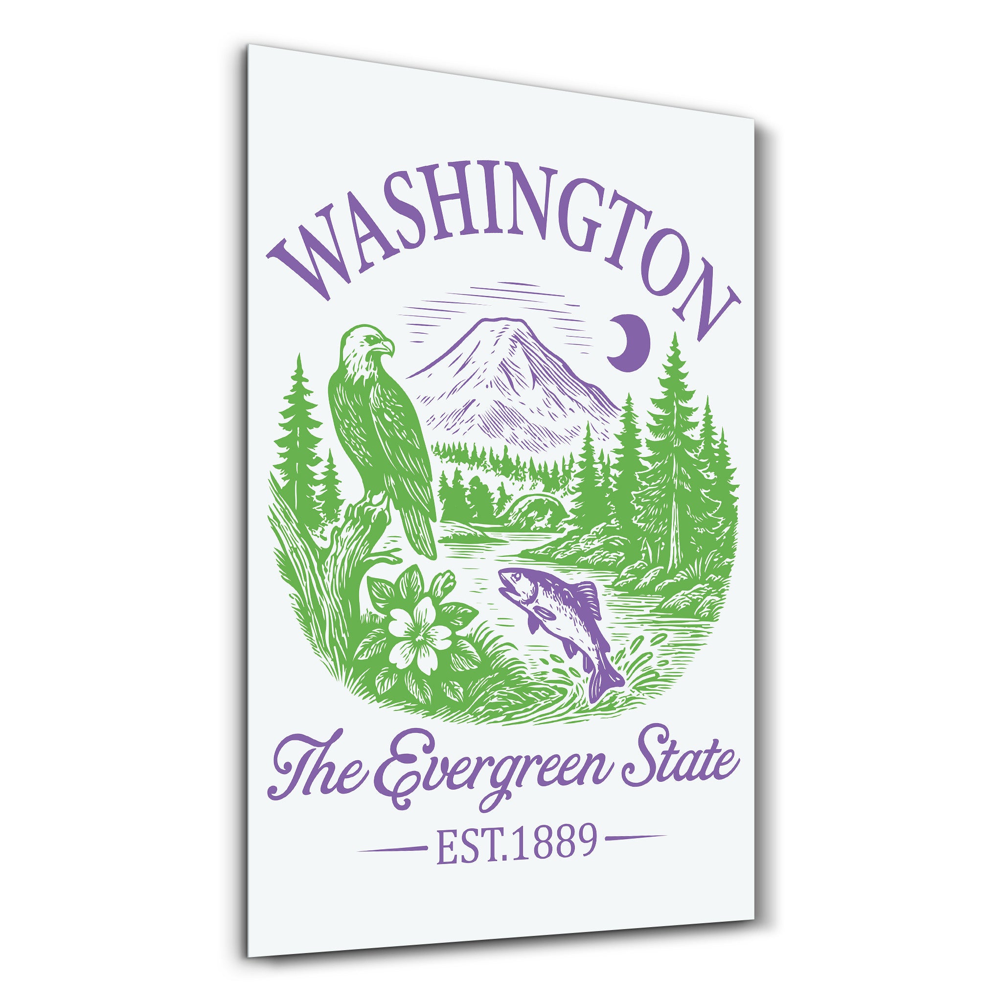 Washington - The Evergreen State | Glass Wall Art
