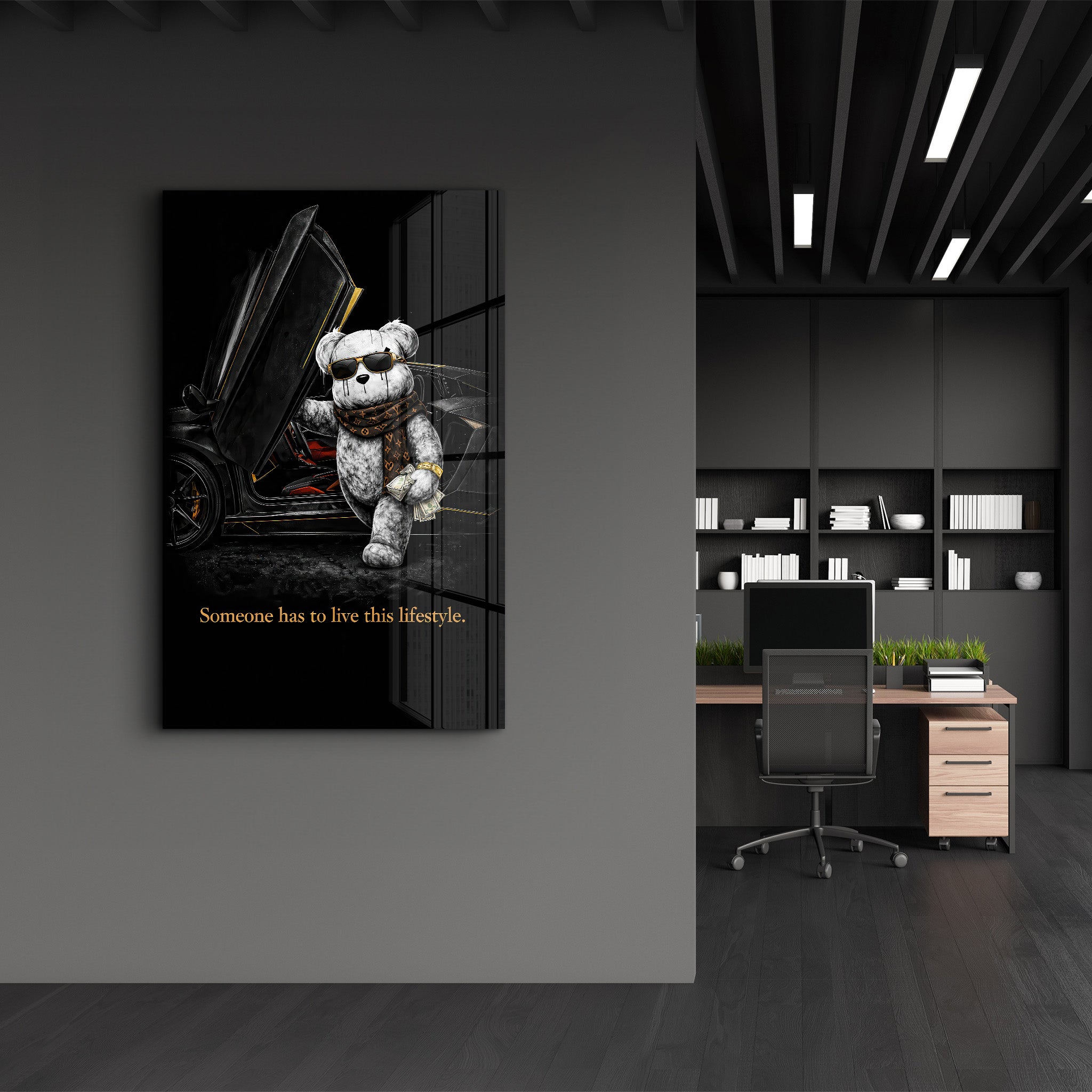 Someone has to live this lifestyle x Sugar Teddy | Glass Wall Art