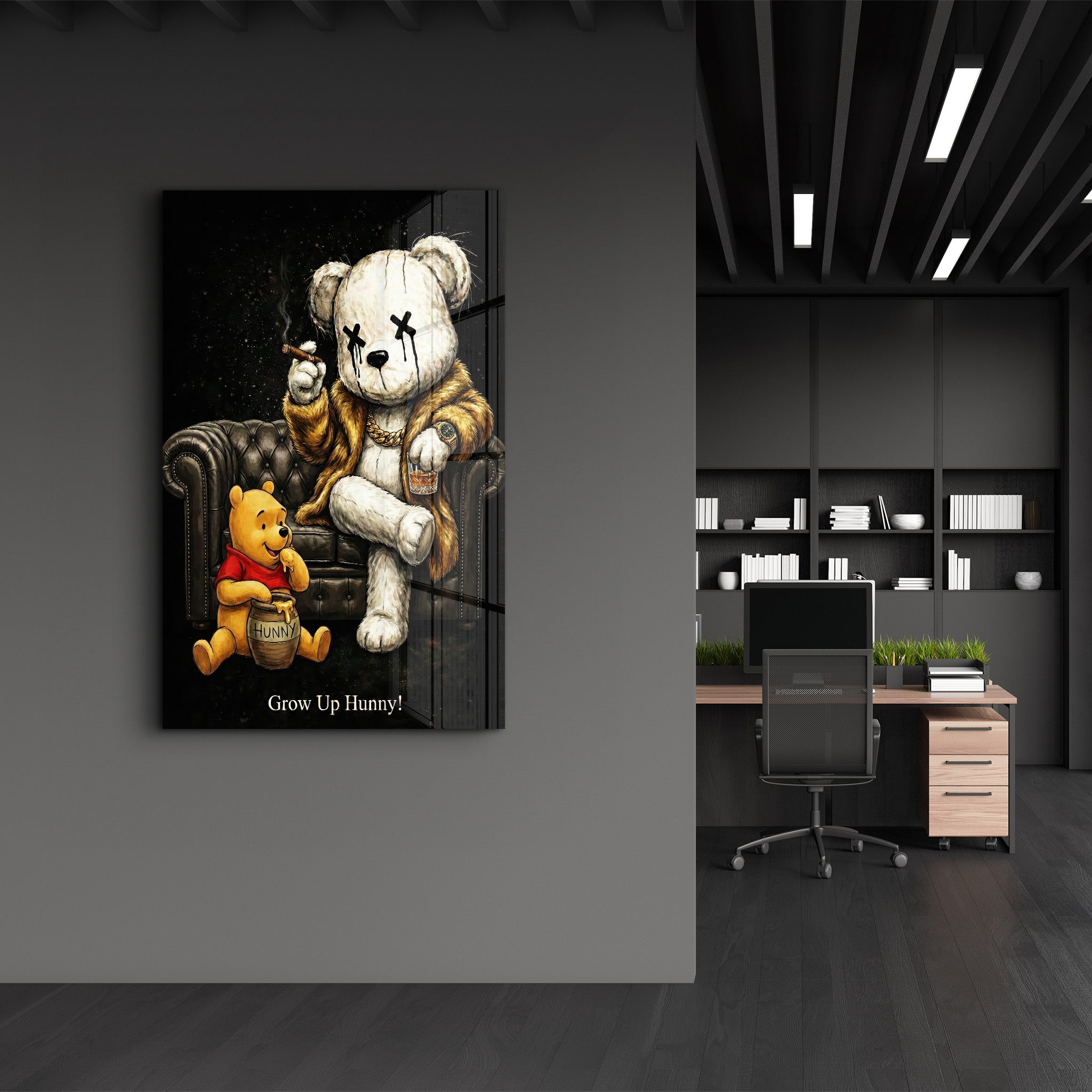 Grow Up Hunny x Sugar Teddy | Glass Wall Art