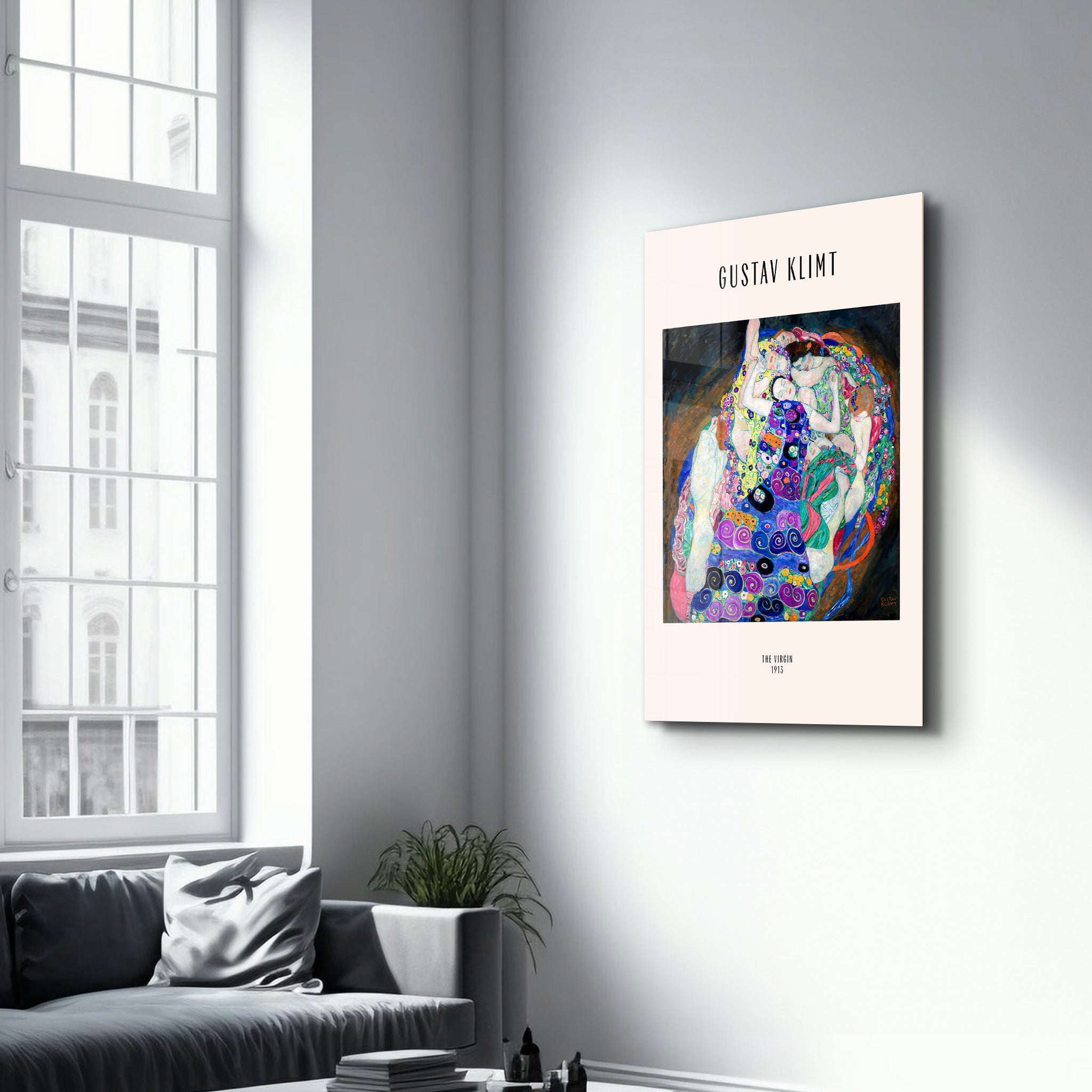 The Virgin 1913 - Gustav Klimt | Glass Wall Art