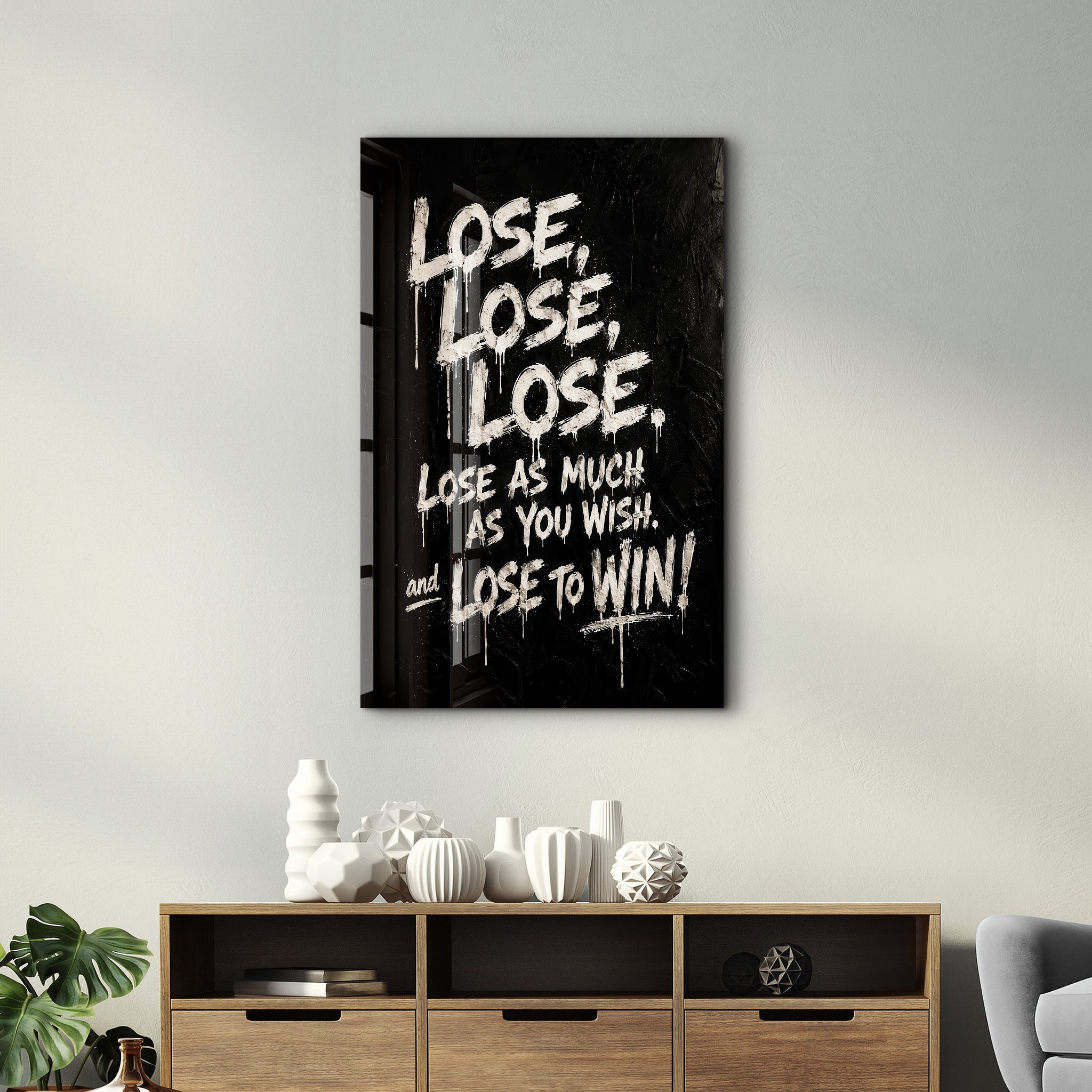 Lose x3 | Glass Wall Art