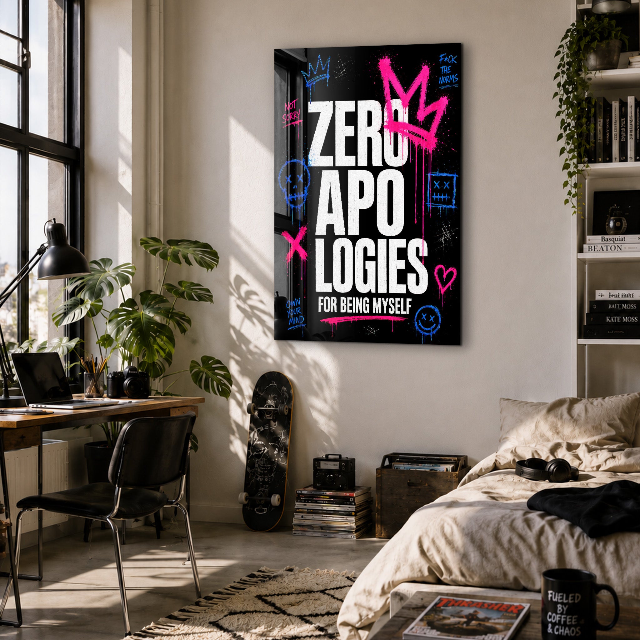 Zero Apologies | Glass Wall Art
