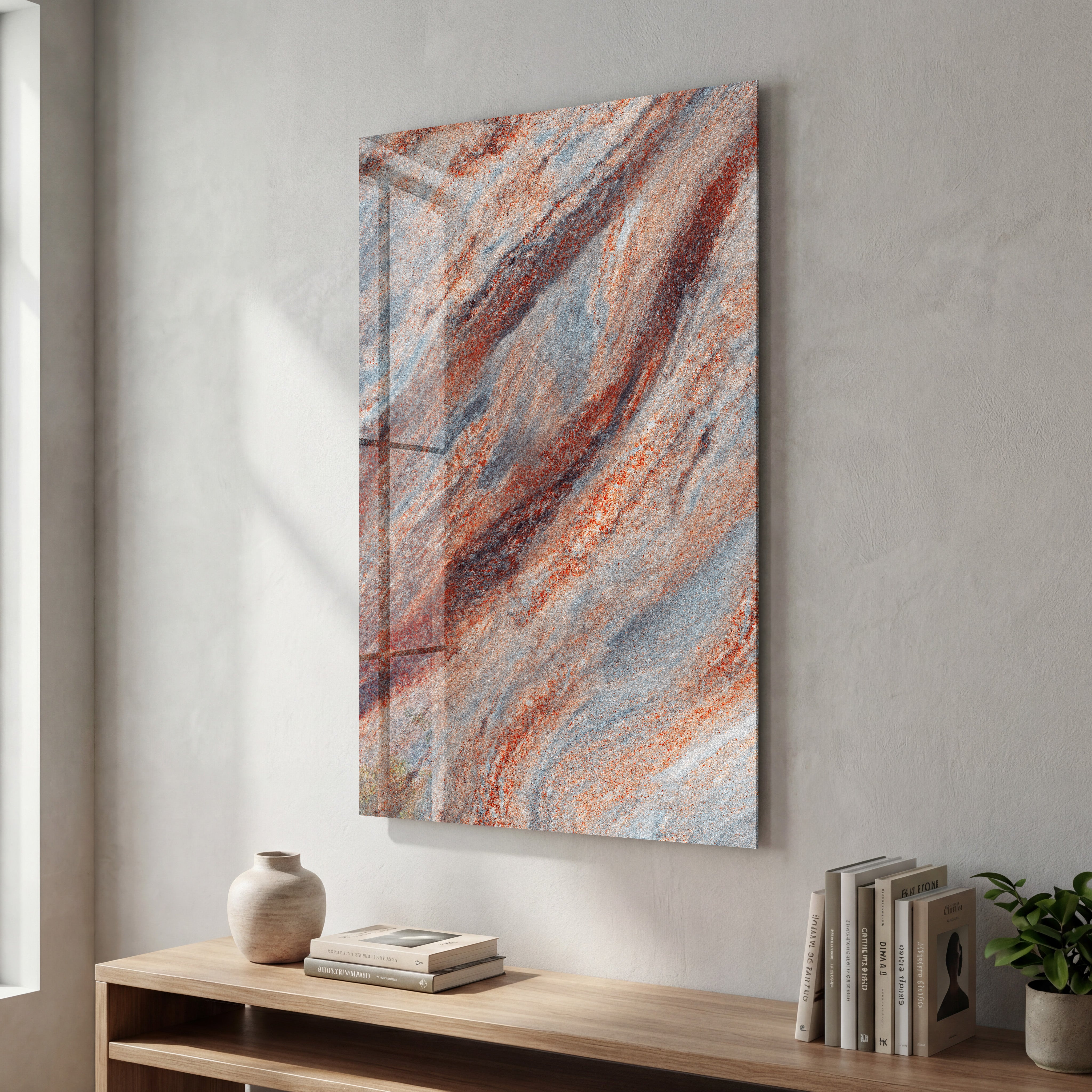 Ember Veins | Glass Wall Art