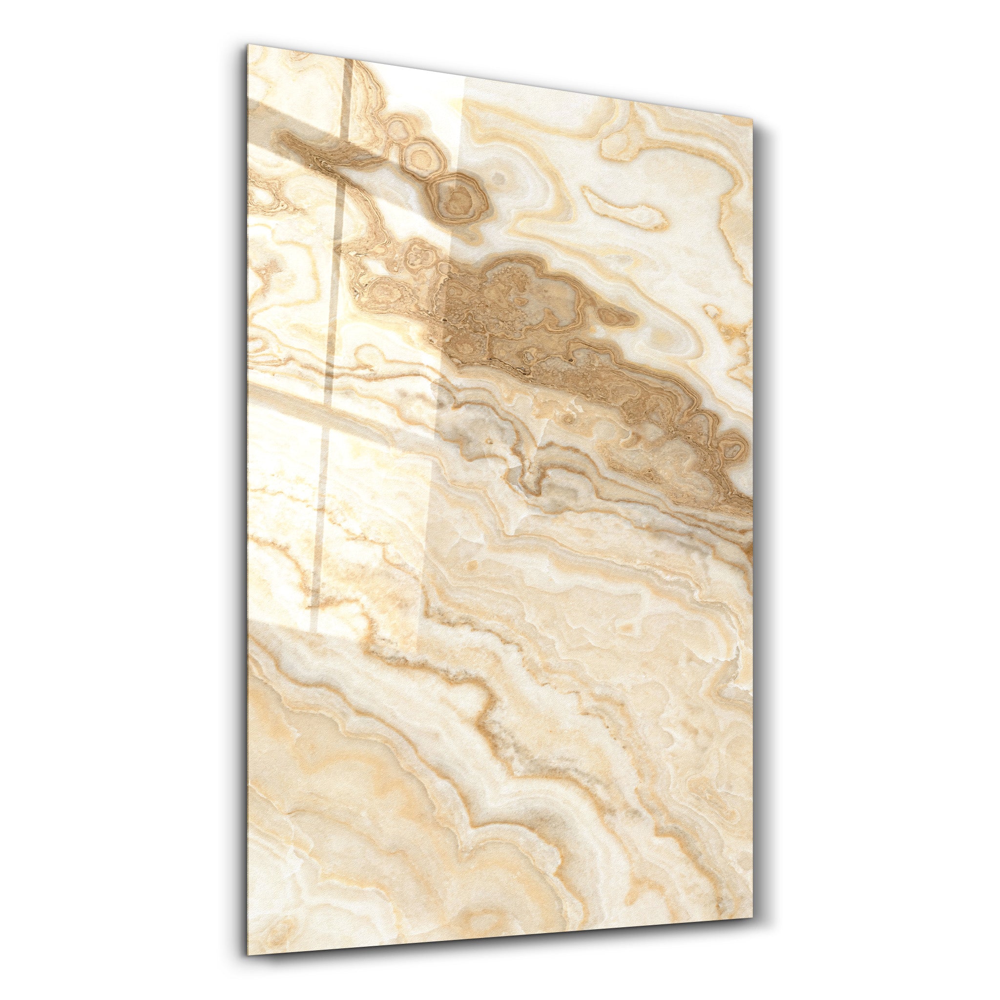 Golden Lace Onyx | Glass Wall Art
