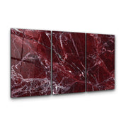 Rare Burgundy Marble Trio | Glass Wall Art