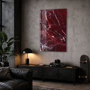 Ruby Marble | Glass Wall Art