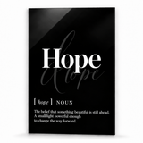 Hope Definition | Glass Wall Art