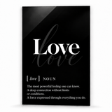 Love Definition | Glass Wall Art