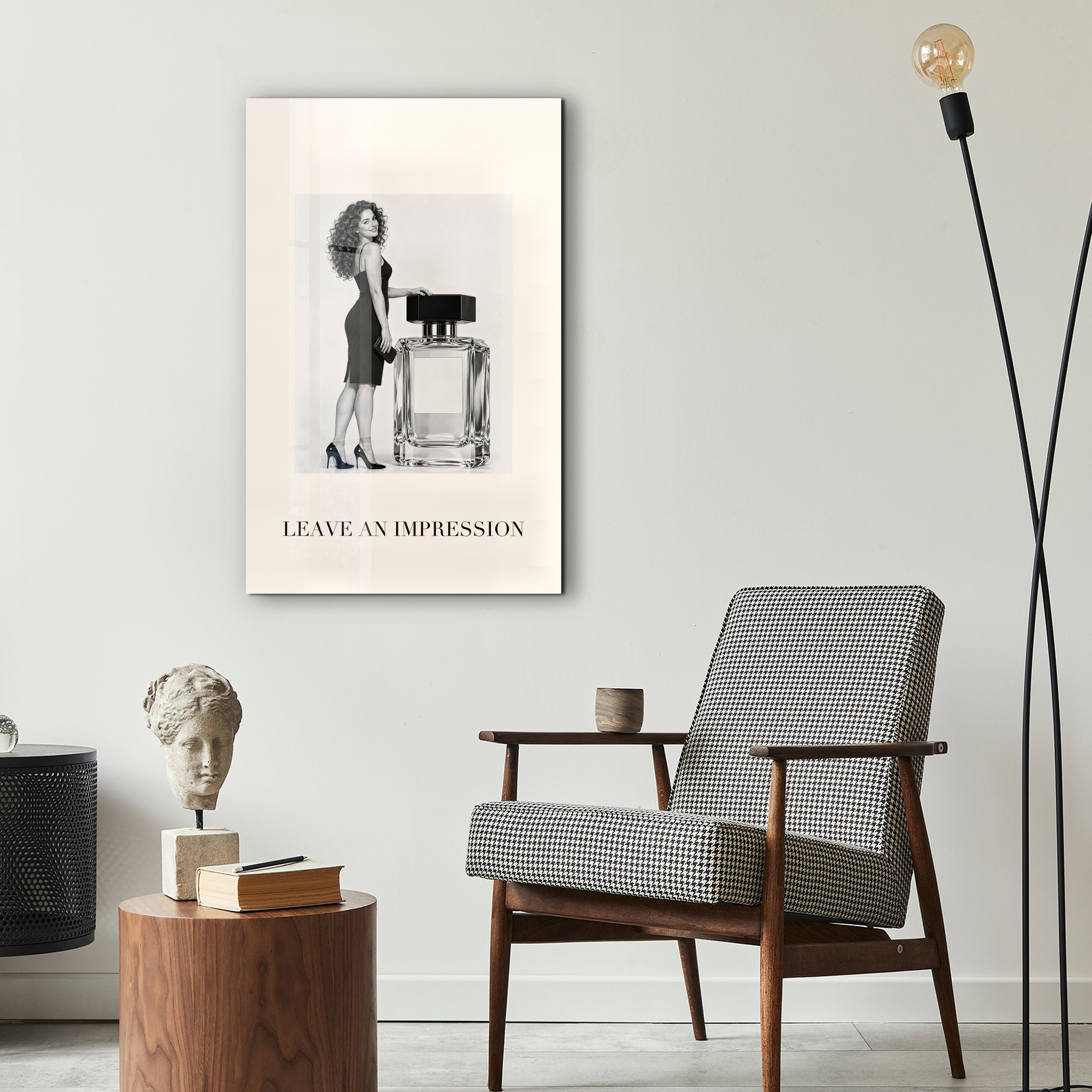 Artdesigna Leave an Impression glass wall art displayed as elegant home decor centerpiece