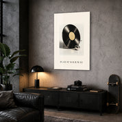 Artdesigna Play It Your Way vinyl and cherry glass wall art in a corner view