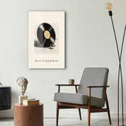 Artdesigna Play It Your Way vinyl and cherry glass wall art displayed in a stylish interior