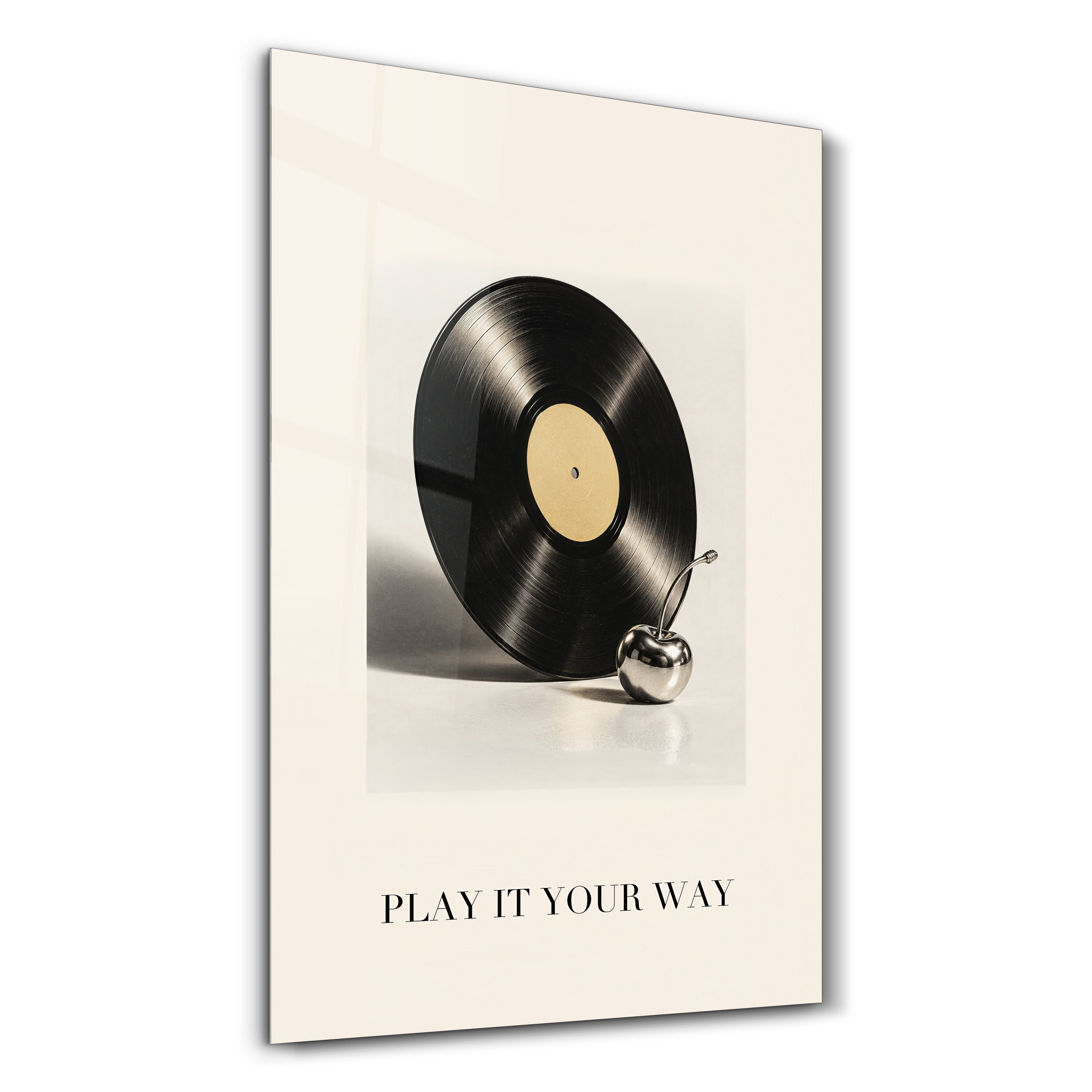 Play It Your Way vinyl and cherry glass wall art by Artdesigna, studio product image