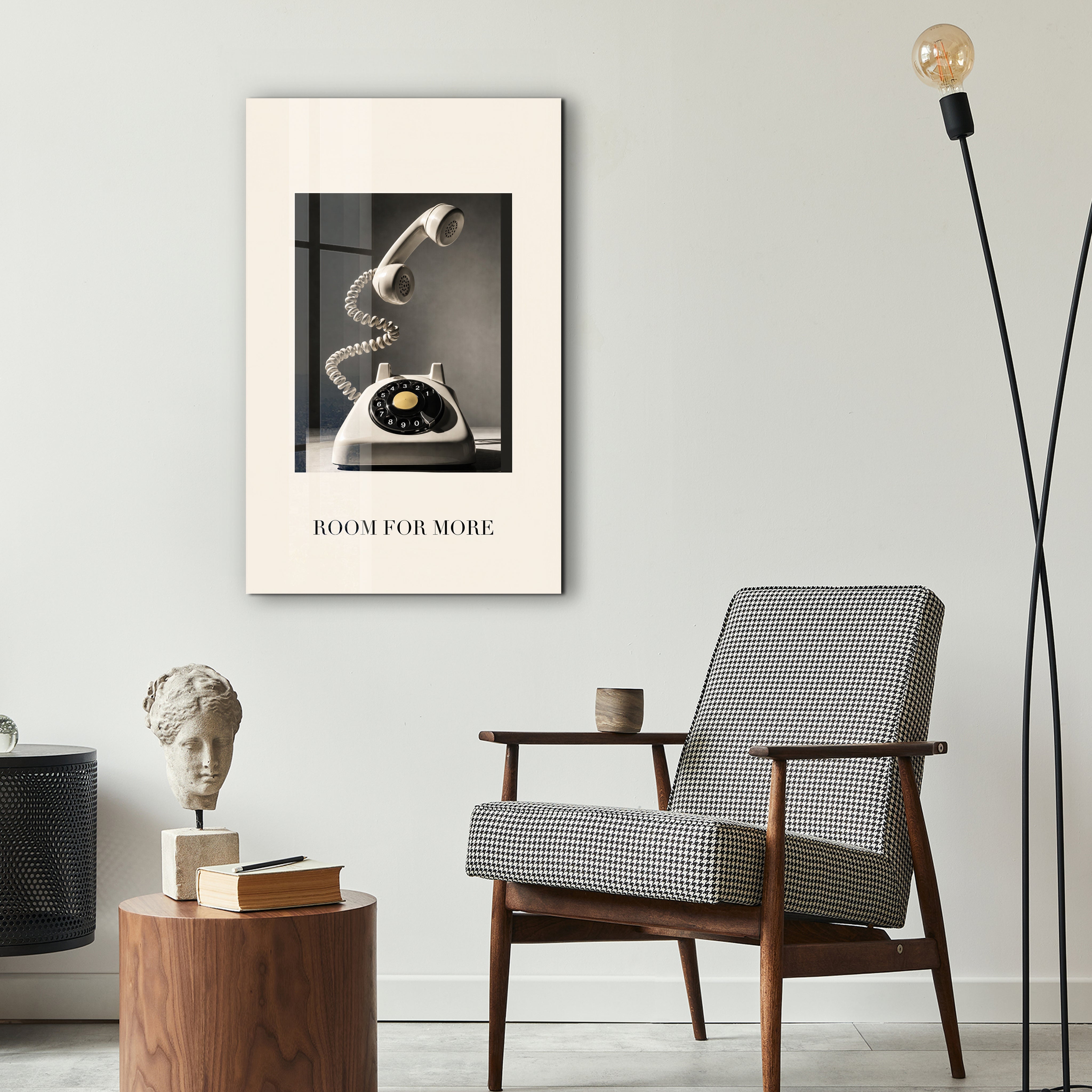 Room for More glass wall art by Artdesigna displayed as colorful abstract decor in a contemporary interior