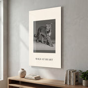 Wild at Heart leopard portrait glass wall art by Artdesigna