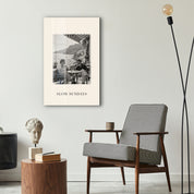 Slow Sundays Artdesigna glass wall art displayed as minimalist decorative wall decor
