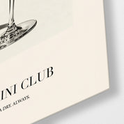 Artdesigna Martini Club glass wall art close-up with vibrant cocktail-themed design