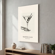 Martini Club glass wall art by Artdesigna featuring a stylish martini-themed design.