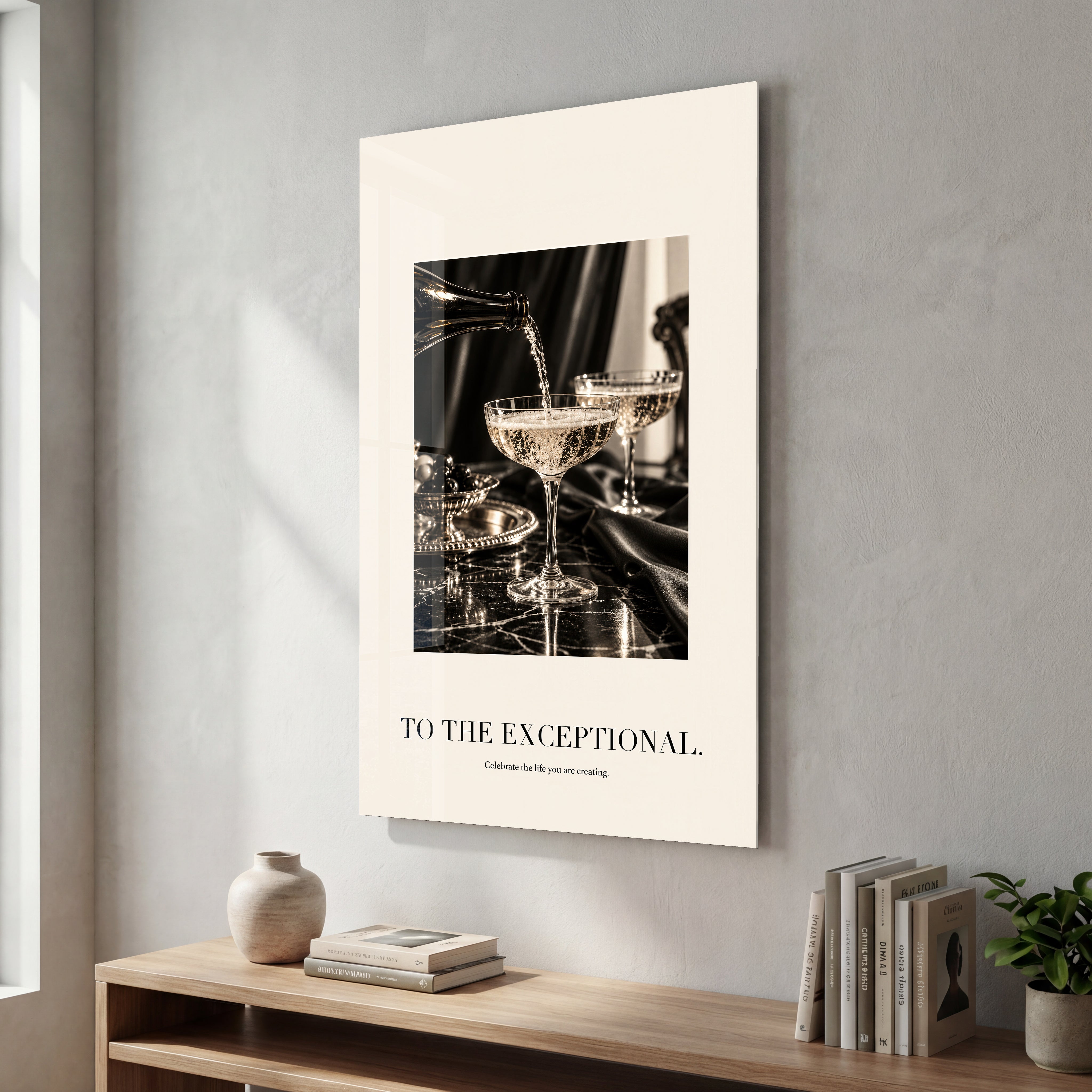 To the Exceptional glass wall art by Artdesigna with inspirational typography design