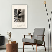 Artdesigna The Art of Allure glass wall art displayed in a stylish interior setting