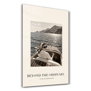 Artdesigna Beyond the Ordinary glass wall art with abstract design displayed in a studio setting
