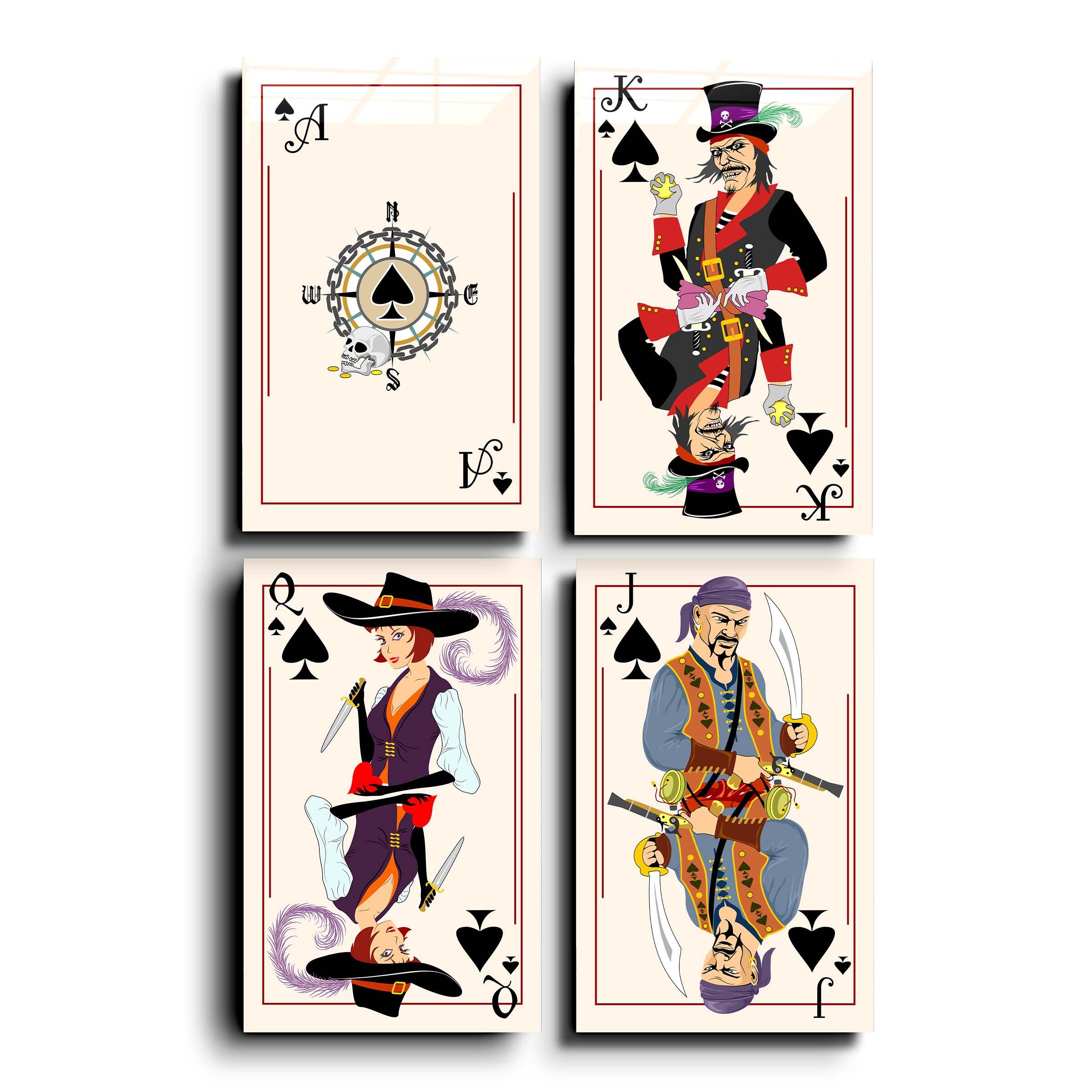 ."Spades - Poker Cards ". Designers Collection Glass Wall Art - ArtDesigna Glass Printing Wall Art