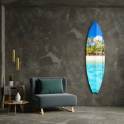 Island Escape | Surfboard Glass Wall Art