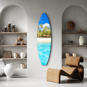 Island Escape | Surfboard Glass Wall Art