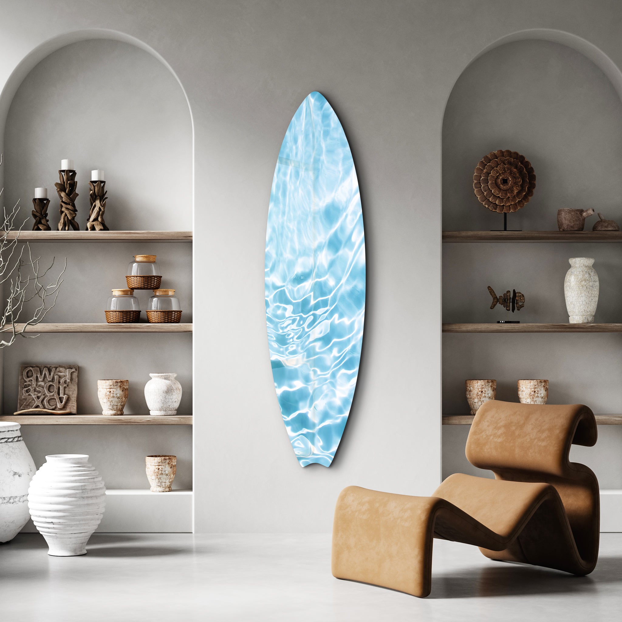 Aqua Dreams | Surfboard Glass Wall Art