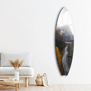 Mountain Road | Surfboard Glass Wall Art