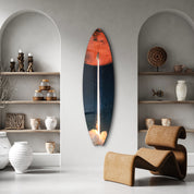 Cosmic Launch | Surfboard Glass Wall Art